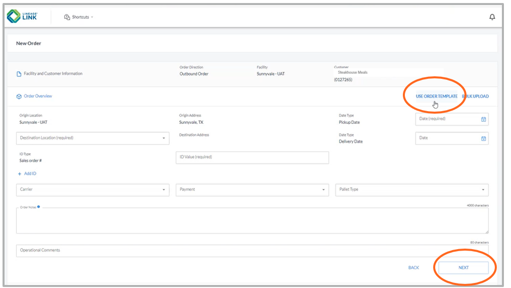 Create an order template for recurrent orders