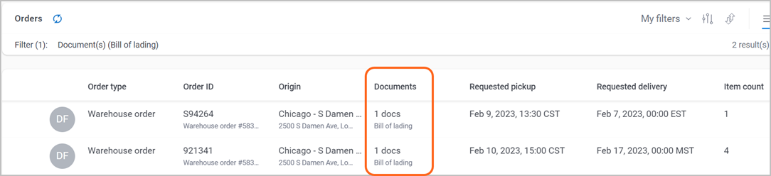 Download a bill of lading document