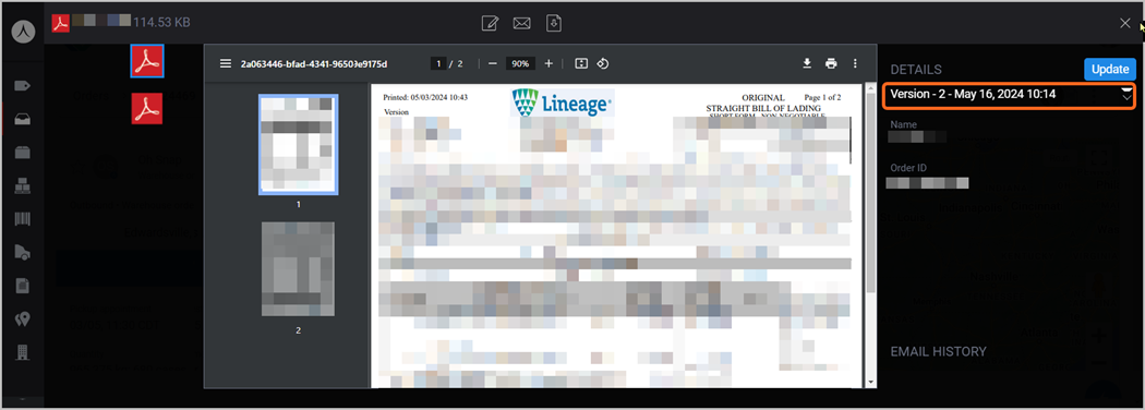 Download a bill of lading document