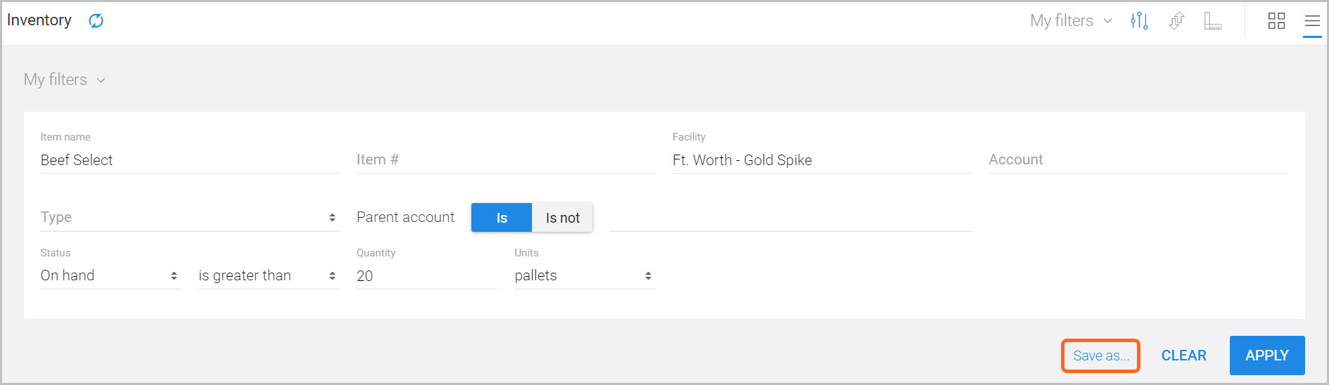 Using filters to quickly find information