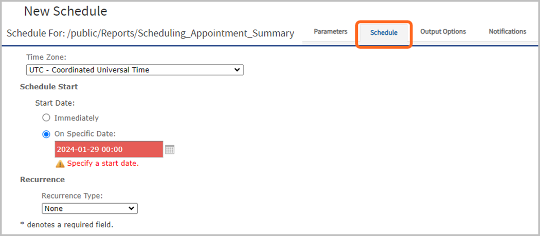 Schedule a report to run automatically
