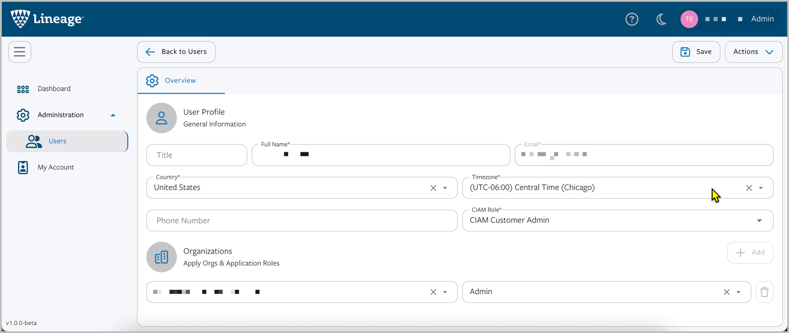 Manage an existing user